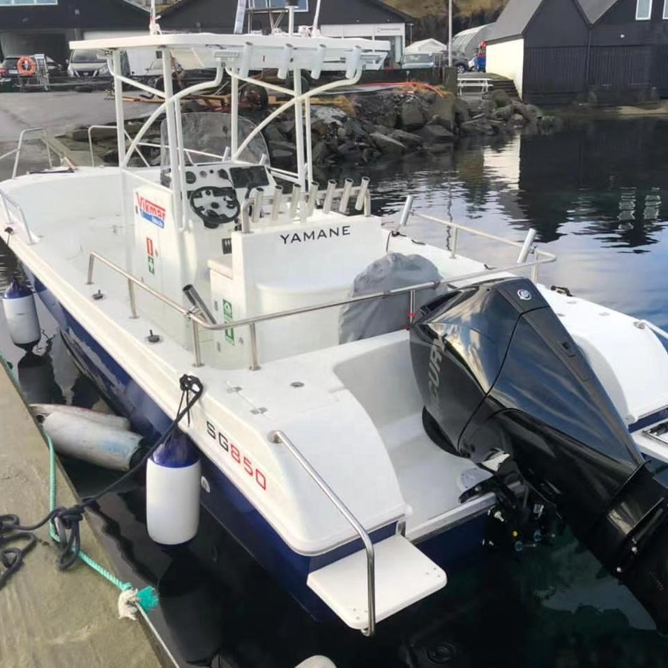 YAMANE 27ft Fiberglass Yacht Color Options Fishing Ferry Center Console T-Top Fishing Vessel Sport Boat for Sale